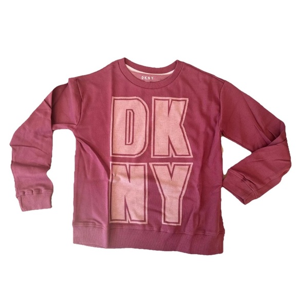 Girls Sweat Shirt Kids  Size M (8-10) DKNY Mauve/Wine - Picture 1 of 6